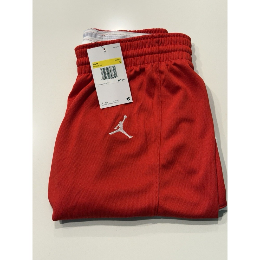 Jordan Stock Overtime Basketball Game Short Red White FQ5375-657 Mens Small NWT